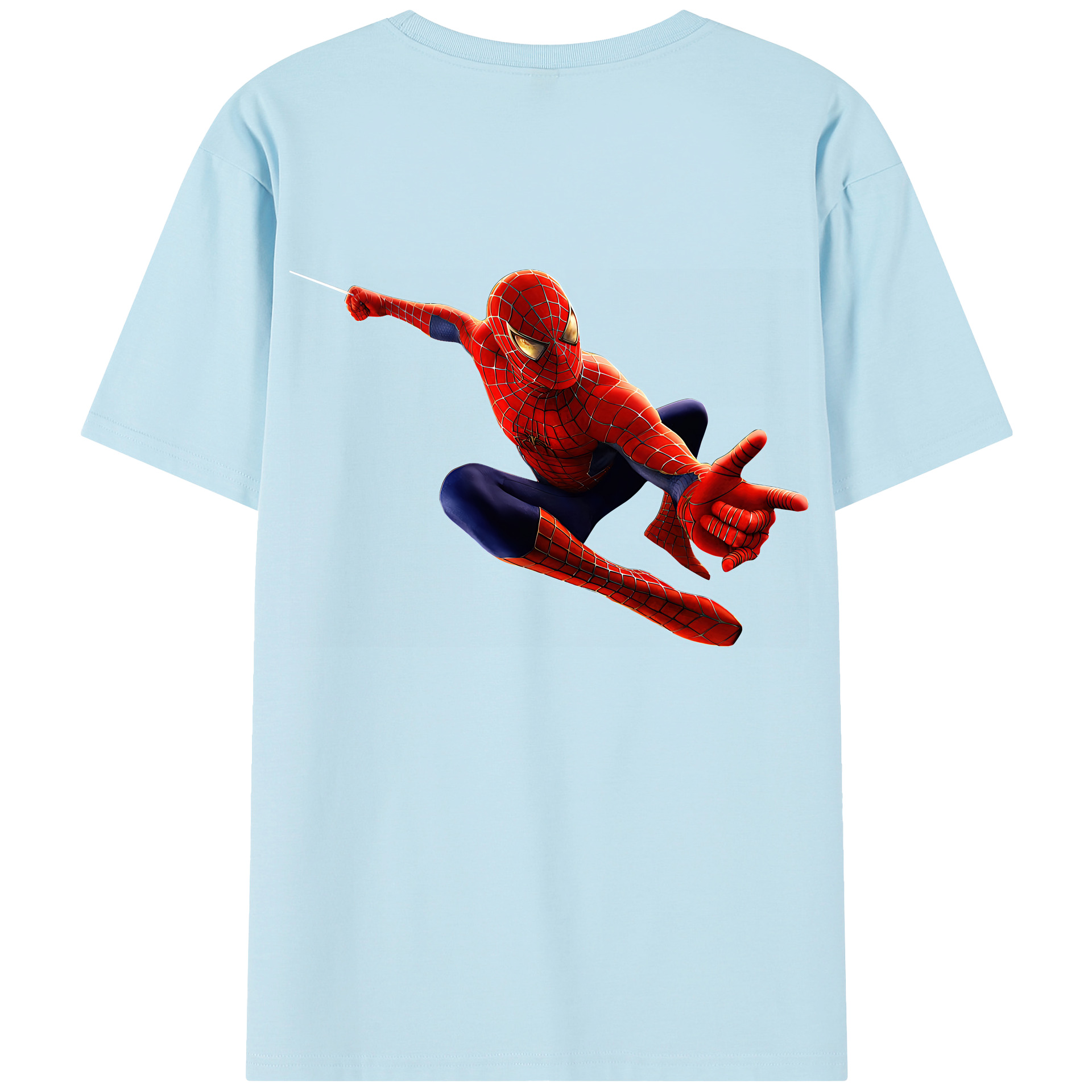 （画像用） Spider Man スパイダーマン 綿100％半袖Tシャツ（背面プリント）